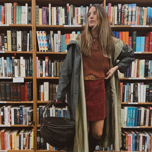 Red Corduroy Mini Skirt - Picture 5 of 8